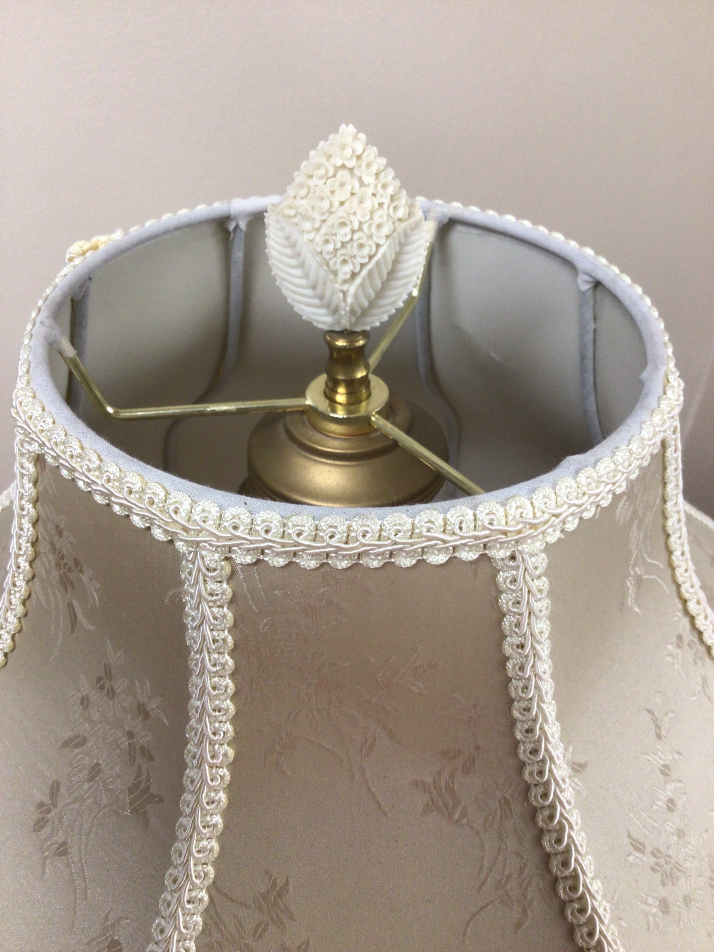 Vintage Shabby Chic Style Floor Lamp with Floral Shade