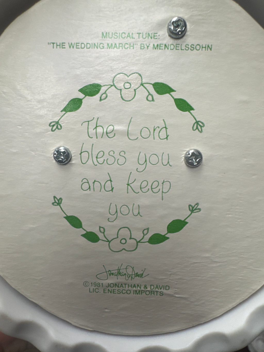 "The Lord Bless You and Keep You" Precious Moments Wedding Cake Music Box