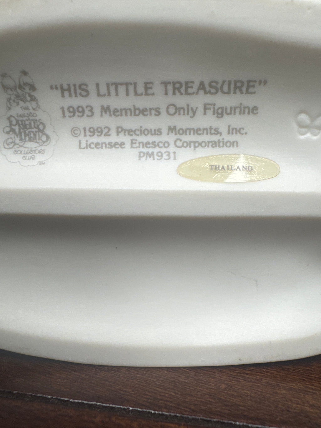 "His Little Treasure" Precious Moments 1993 Members Only Figurine
