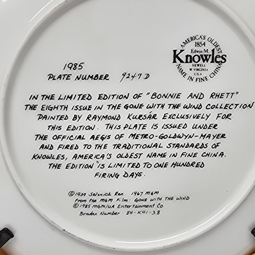 Edwin Knowles - Gone with the Wind - Bonnie and Rhett Plate