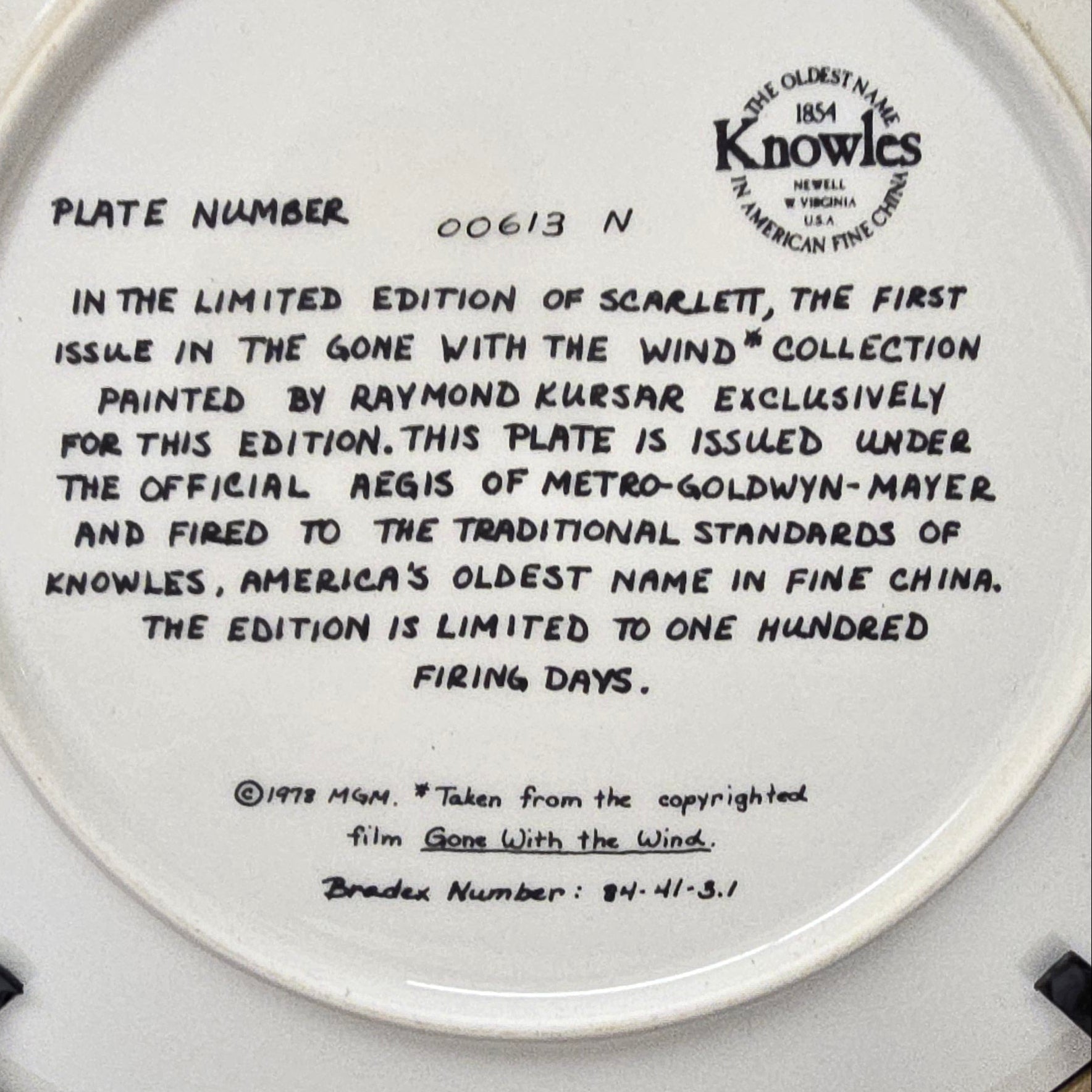 Edwin Knowles - Gone with the Wind - Scarlett Plate