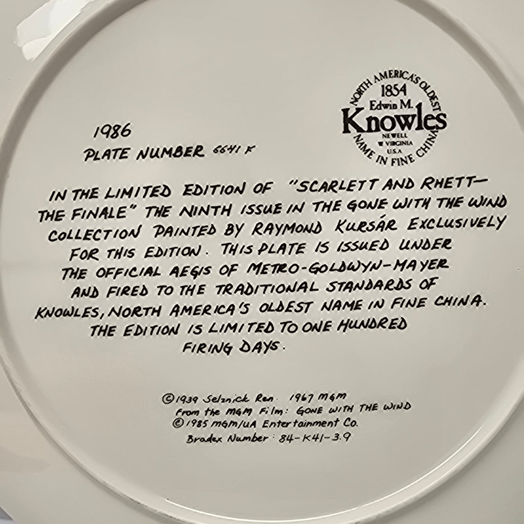 Edwin Knowles - Gone with the Wind - Scarlett and Rhett - The Finale Plate