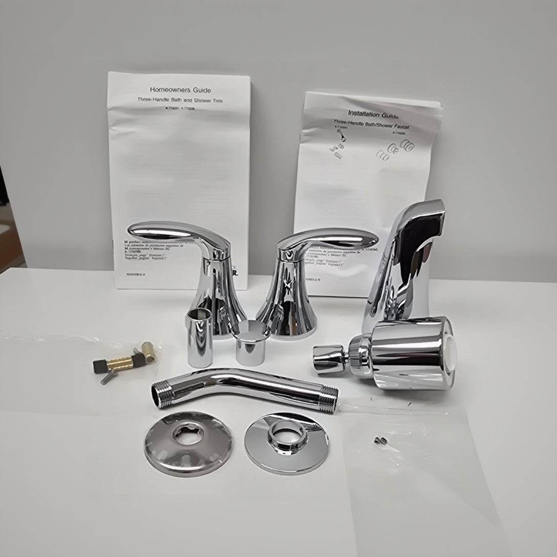 Kohler Coralais Three-Handle Bath and Shower Trim (1pt15231-4s-cp-maa)