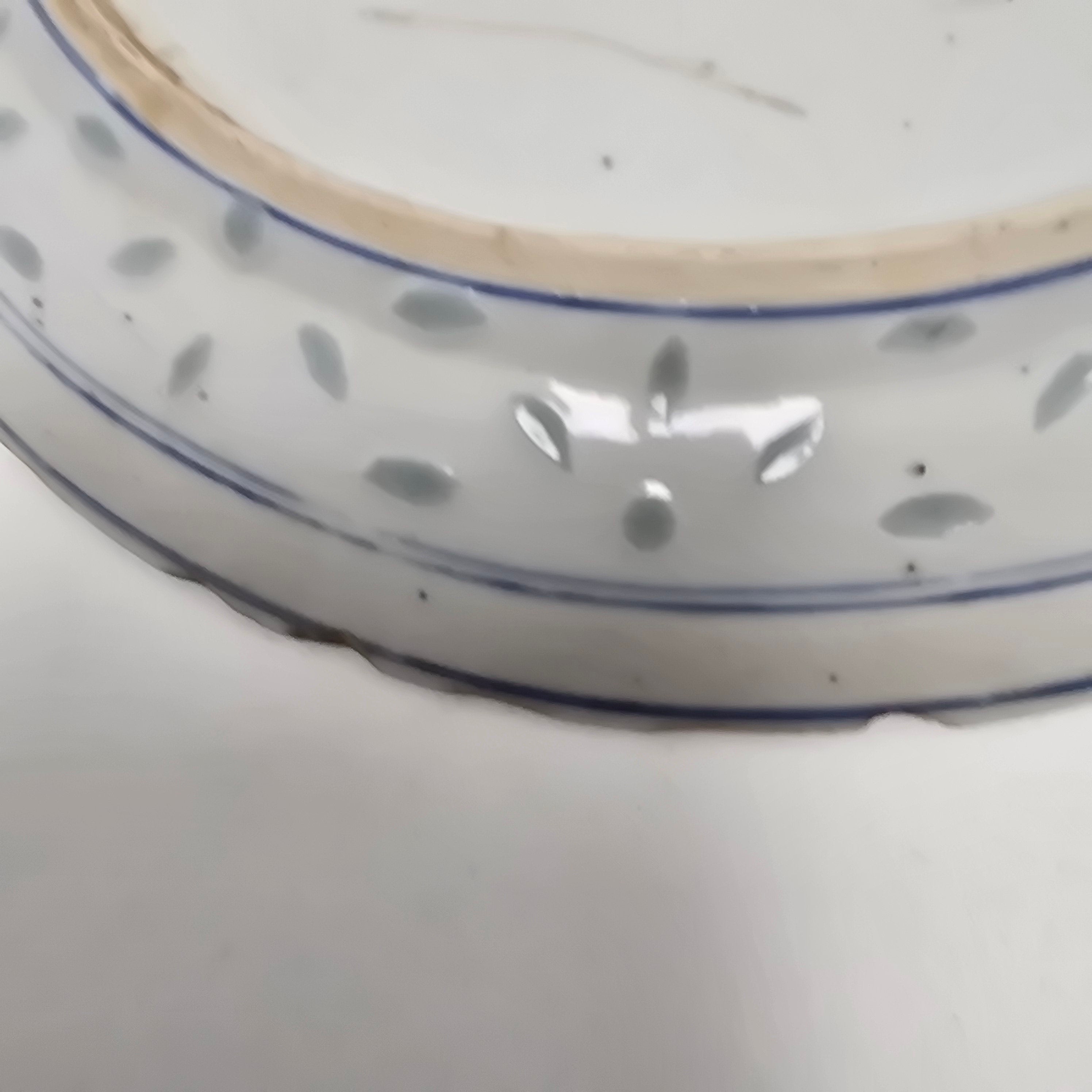 19th Century Chinese Blue and White Porcelain Plate with Landscape Scene (set of 4)
