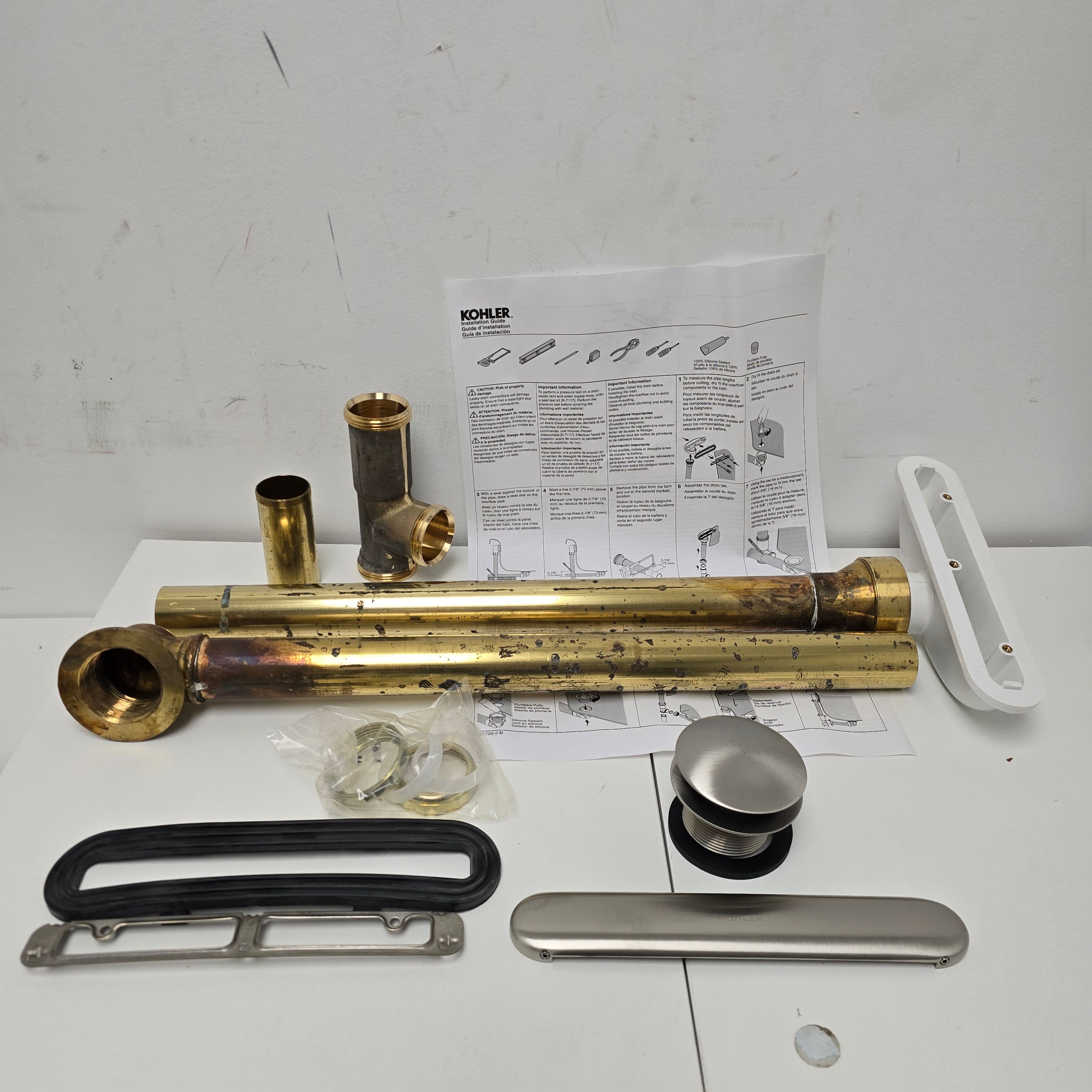 Kohler Clearflo Brass Slotted Overflow Bath Drain (7271 -BN)