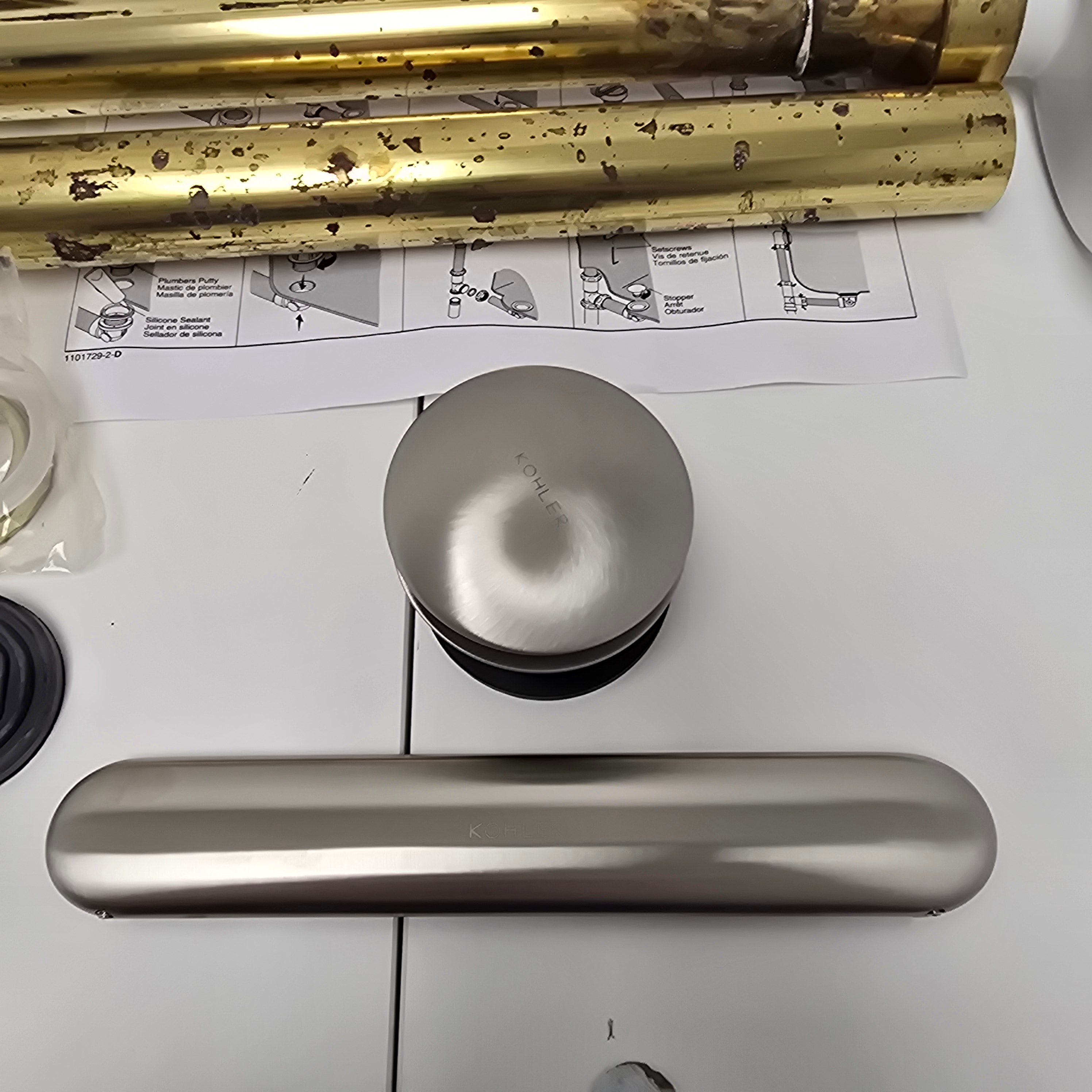 Kohler Clearflo Brass Slotted Overflow Bath Drain (7271 -BN)
