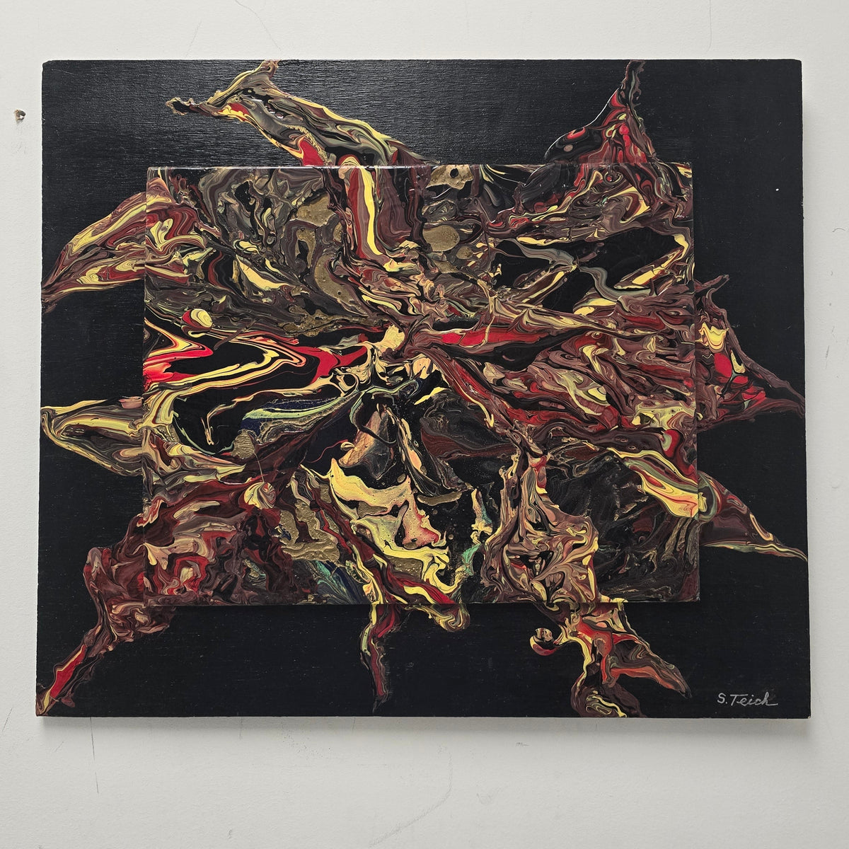 Stan Teich Painting Black Abstract Painting