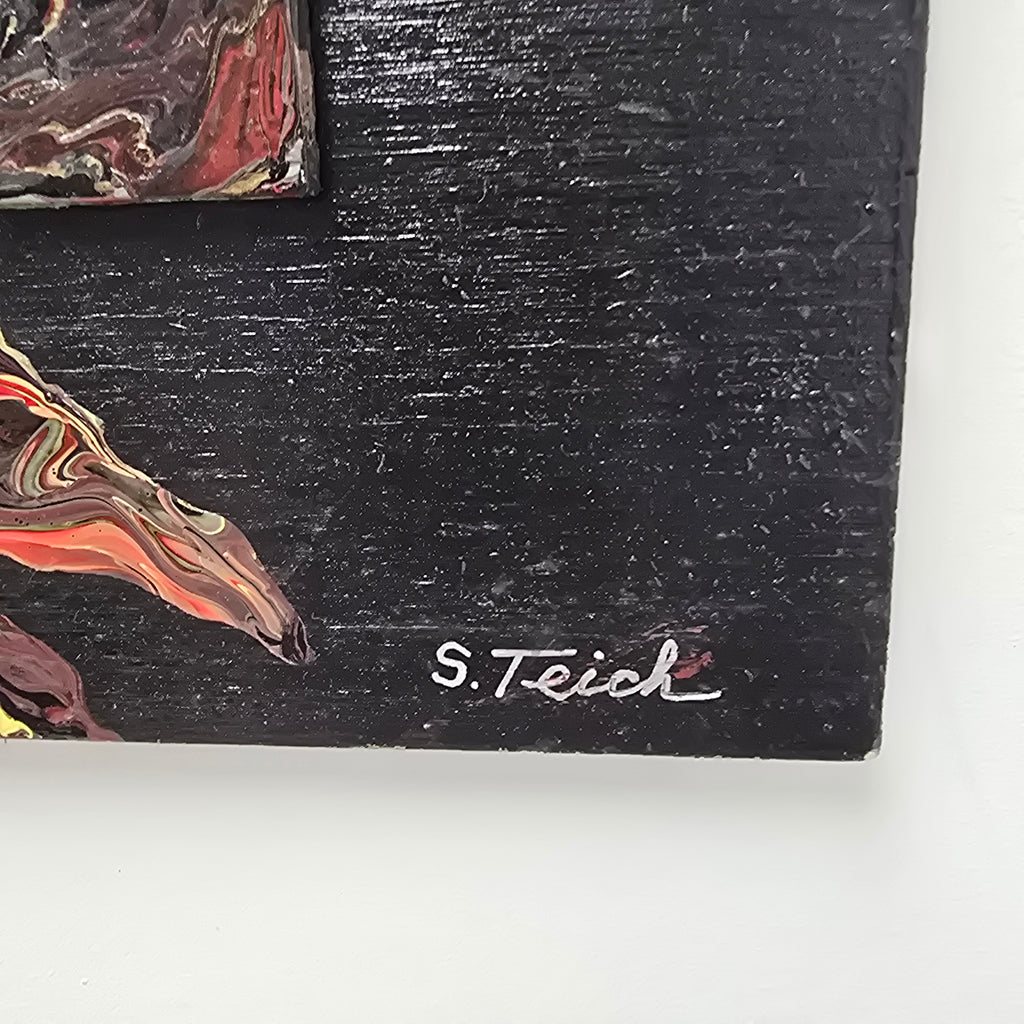 Stan Teich Painting Black Abstract Painting