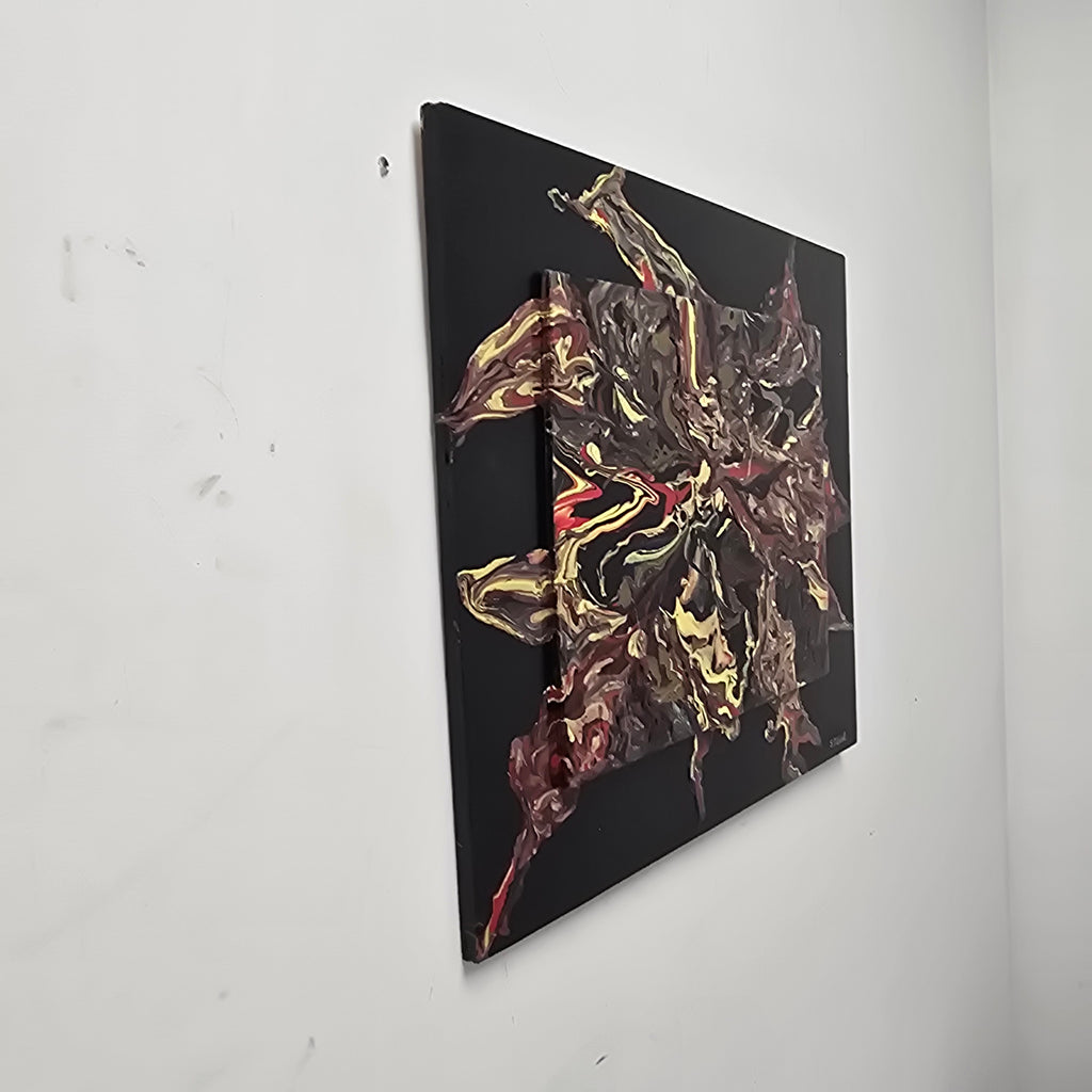 Stan Teich Painting Black Abstract Painting