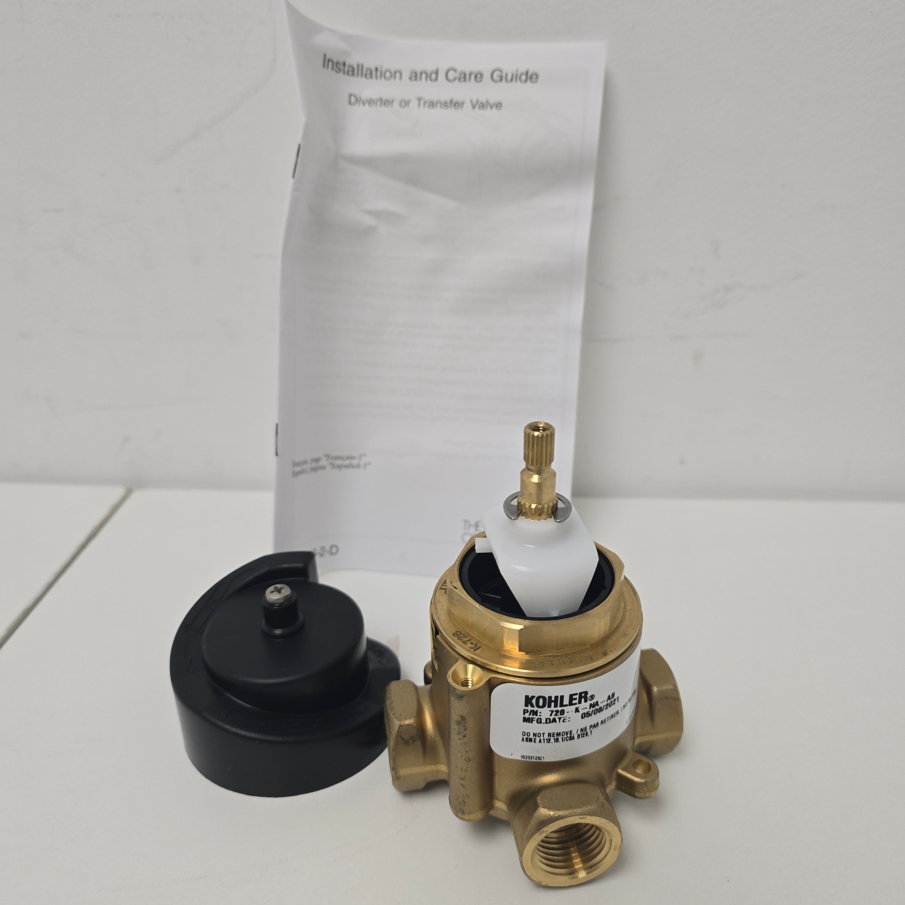 Kohler MasterShower 3/4" 2- or 3-way transfer valve K-728-K-NA