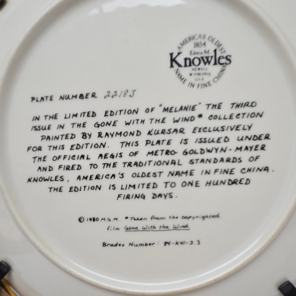 Edwin Knowles - Gone with the Wind - Melanie Plate