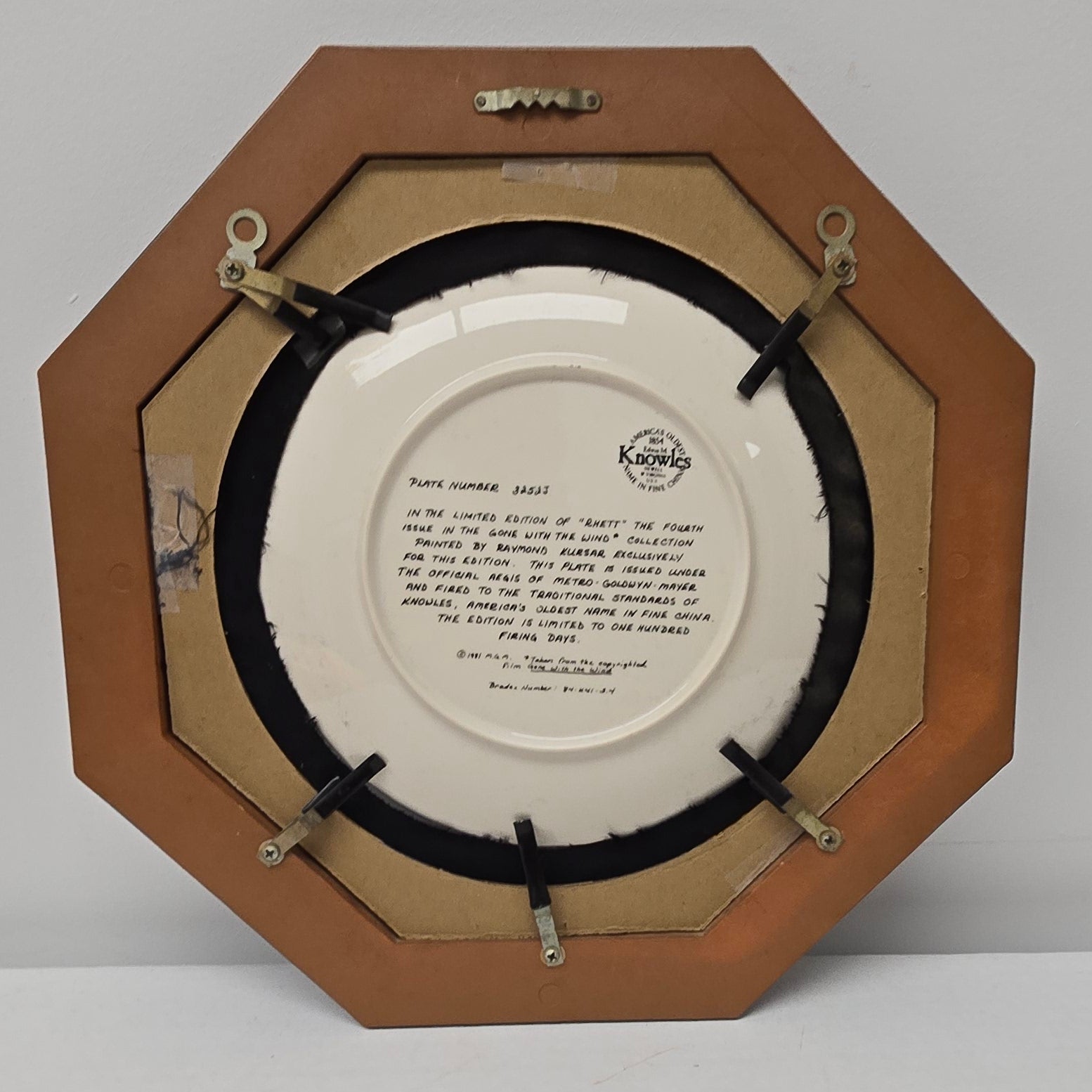Edwin Knowles - Gone with the Wind - Rhett Butler Plate