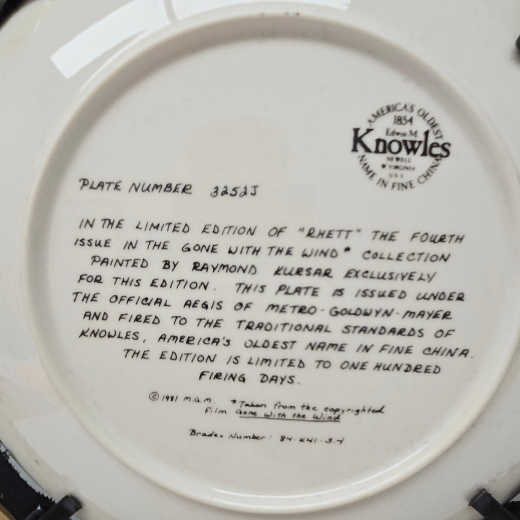 Edwin Knowles - Gone with the Wind - Rhett Butler Plate