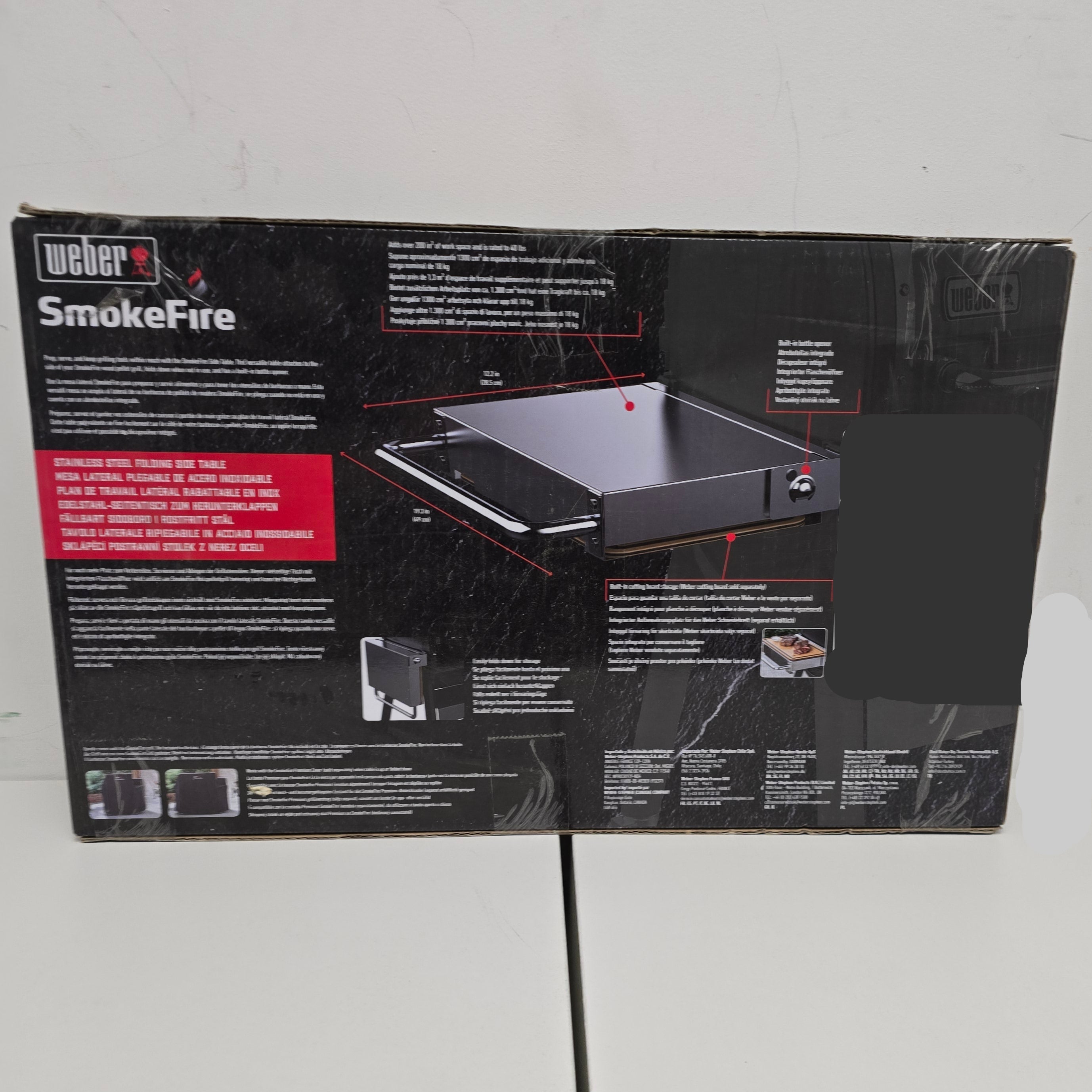 Weber SmokeFire stainless Steel Folding Side Table (7001)