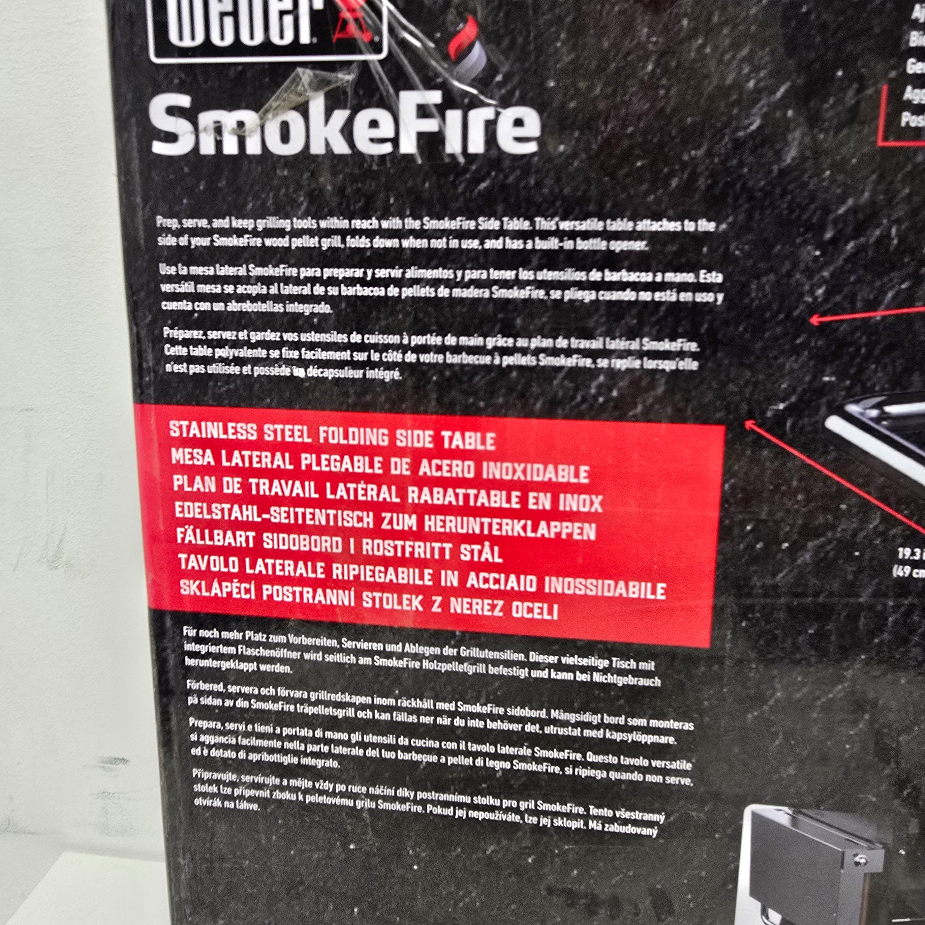 Weber SmokeFire stainless Steel Folding Side Table (7001)
