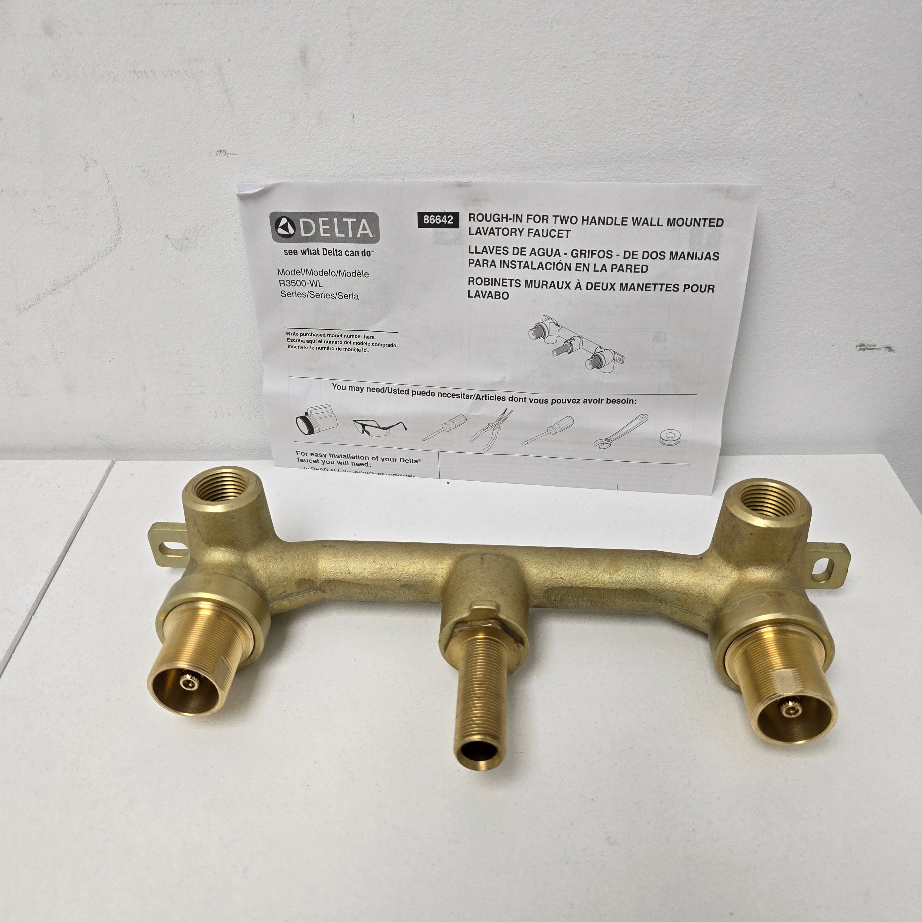 Delta Two Handle Wall Mount Lavatory Rough R3500-WL
