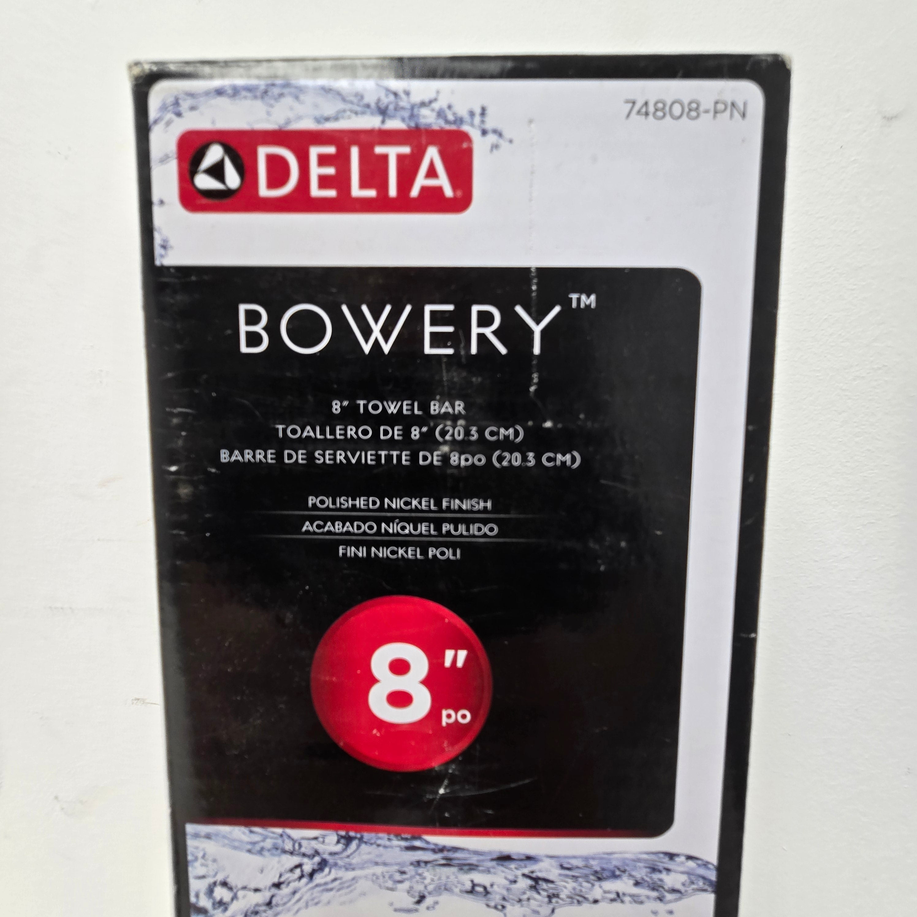 Delta Bowery 8 inch towel Bar Polished Nickel 74808-pn