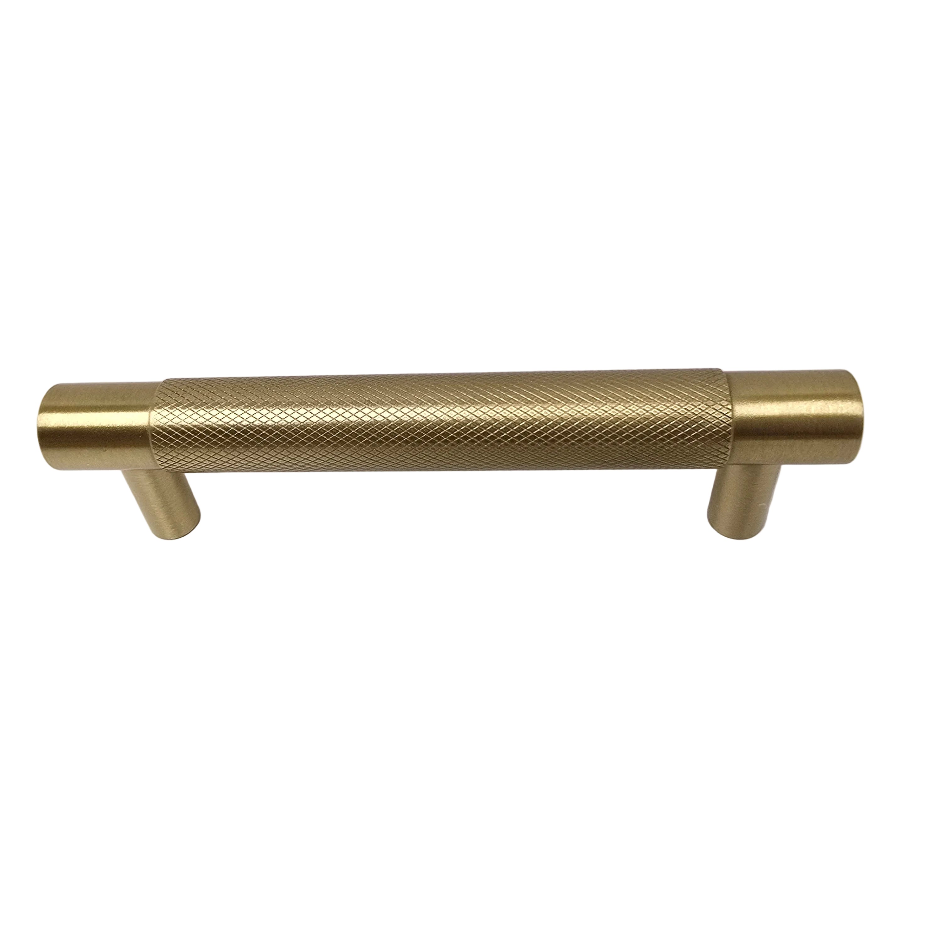 Schoolhouse Solid Brass Knurled Drawer Pull 4" NB (132620)