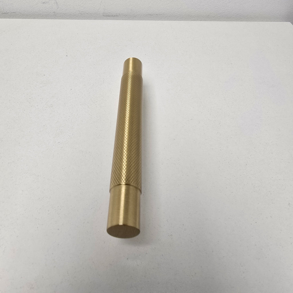 Schoolhouse Solid Brass Knurled Drawer Pull 4" NB (132620)