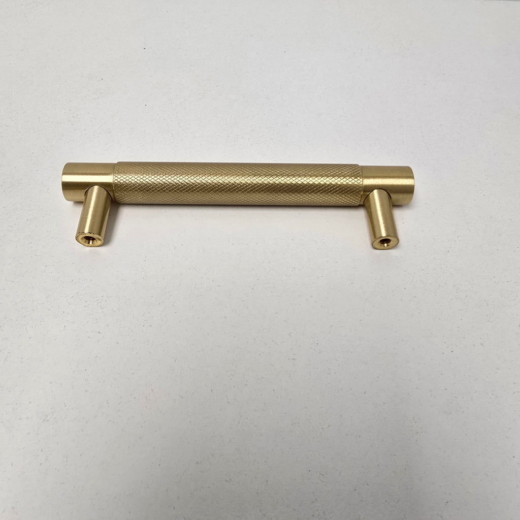 Schoolhouse Solid Brass Knurled Drawer Pull 4" NB (132620)