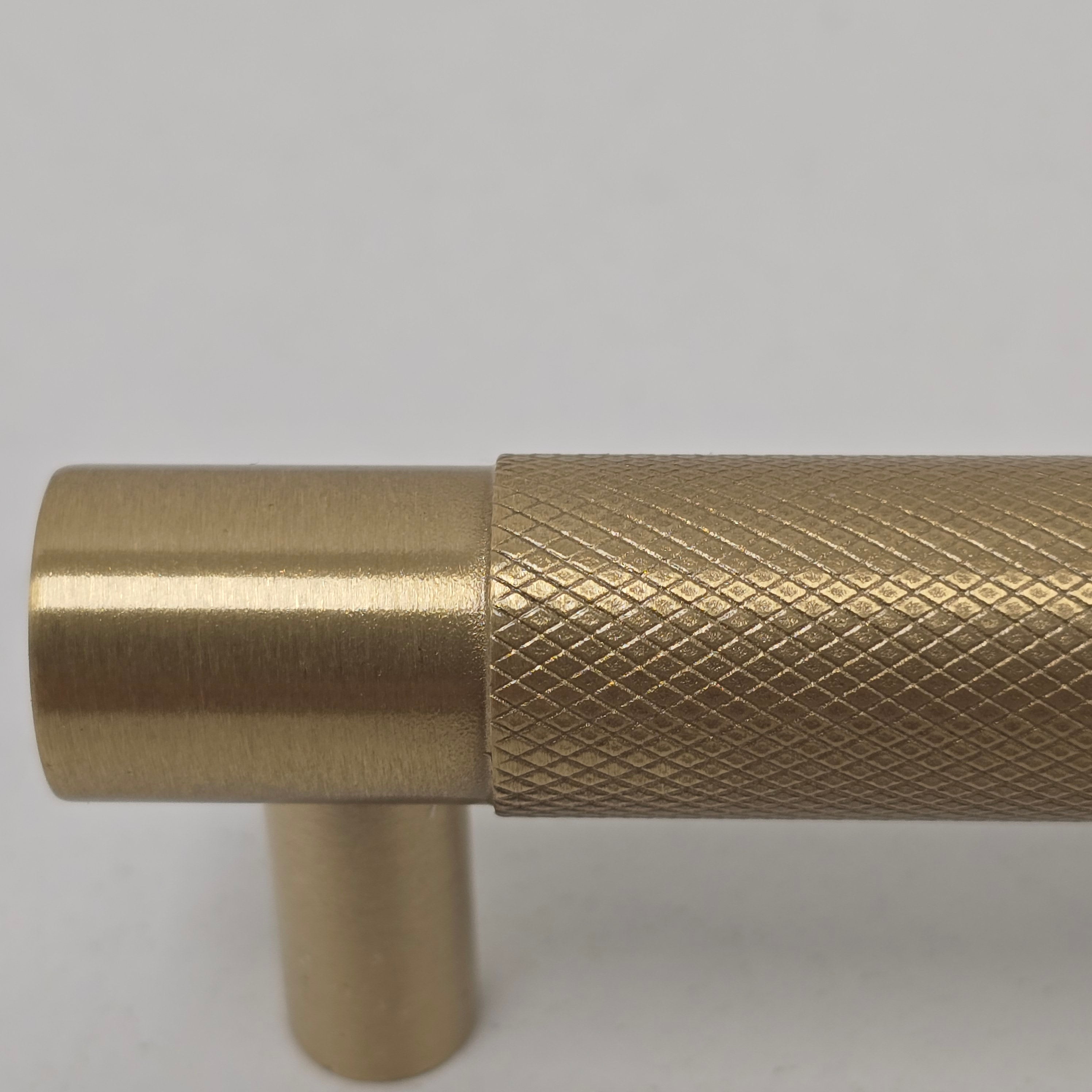 Schoolhouse Solid Brass Knurled Drawer Pull 4" NB (132620)