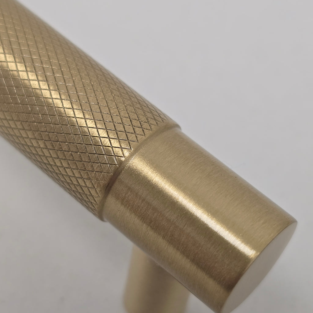 Schoolhouse Solid Brass Knurled Drawer Pull 4" NB (132620)