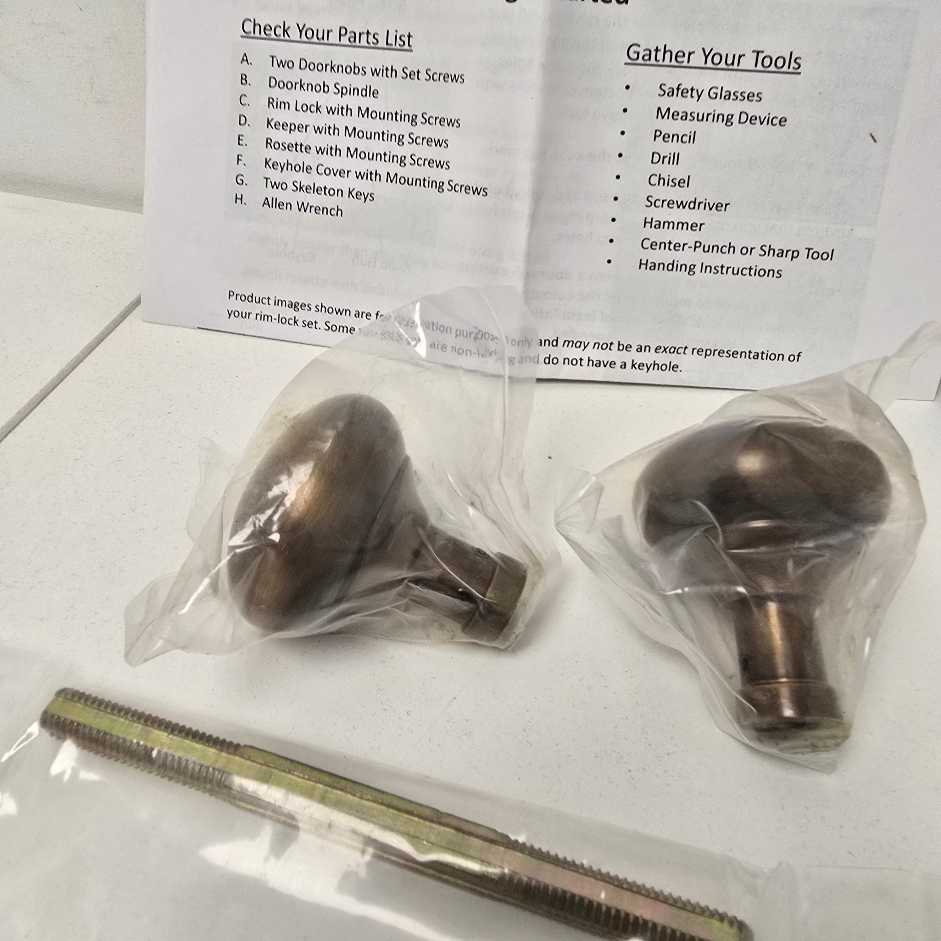 House Of Antique Hardware Brass Rim-Lock Door Set (R-01HH-1022V-153-ABH)