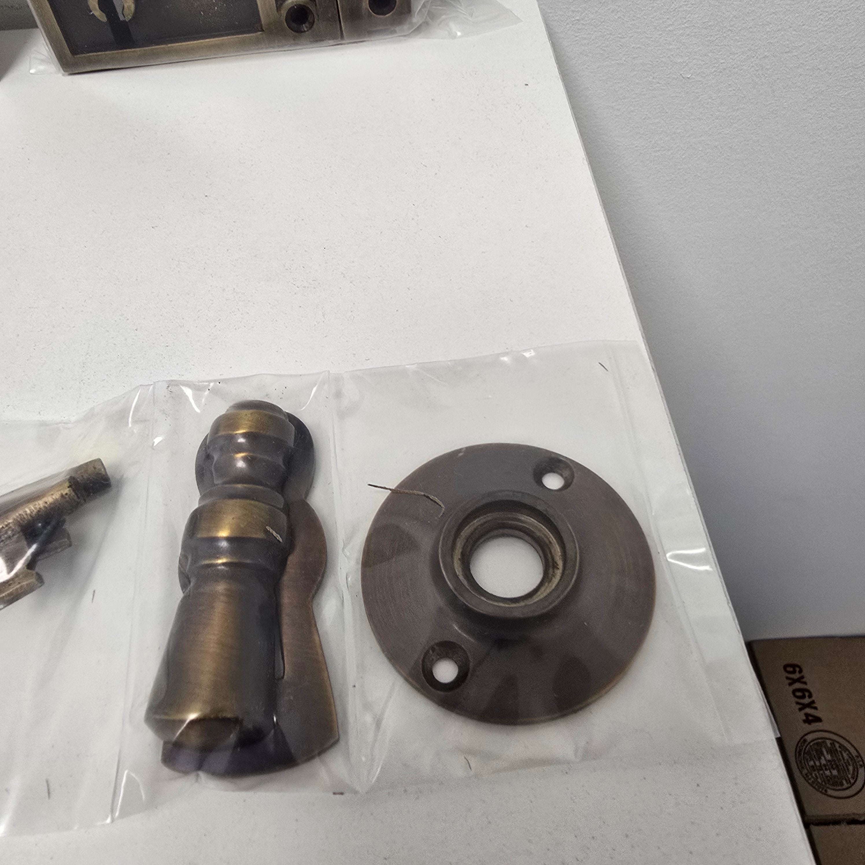 House Of Antique Hardware Brass Rim-Lock Door Set (R-01HH-1022V-153-ABH)