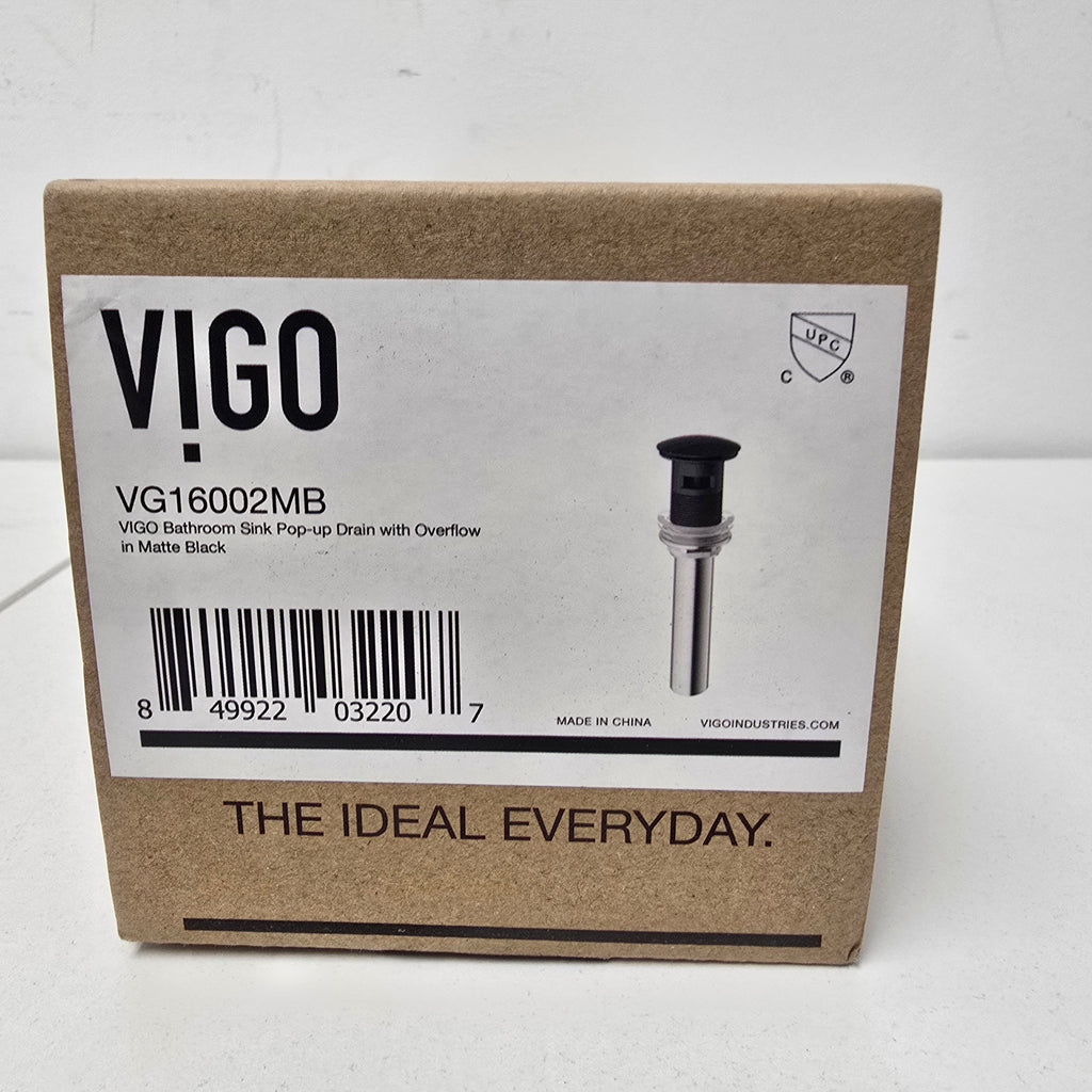 Vigo Bathroom Sink Pop Up Drain With Overflow (VG16002MB)