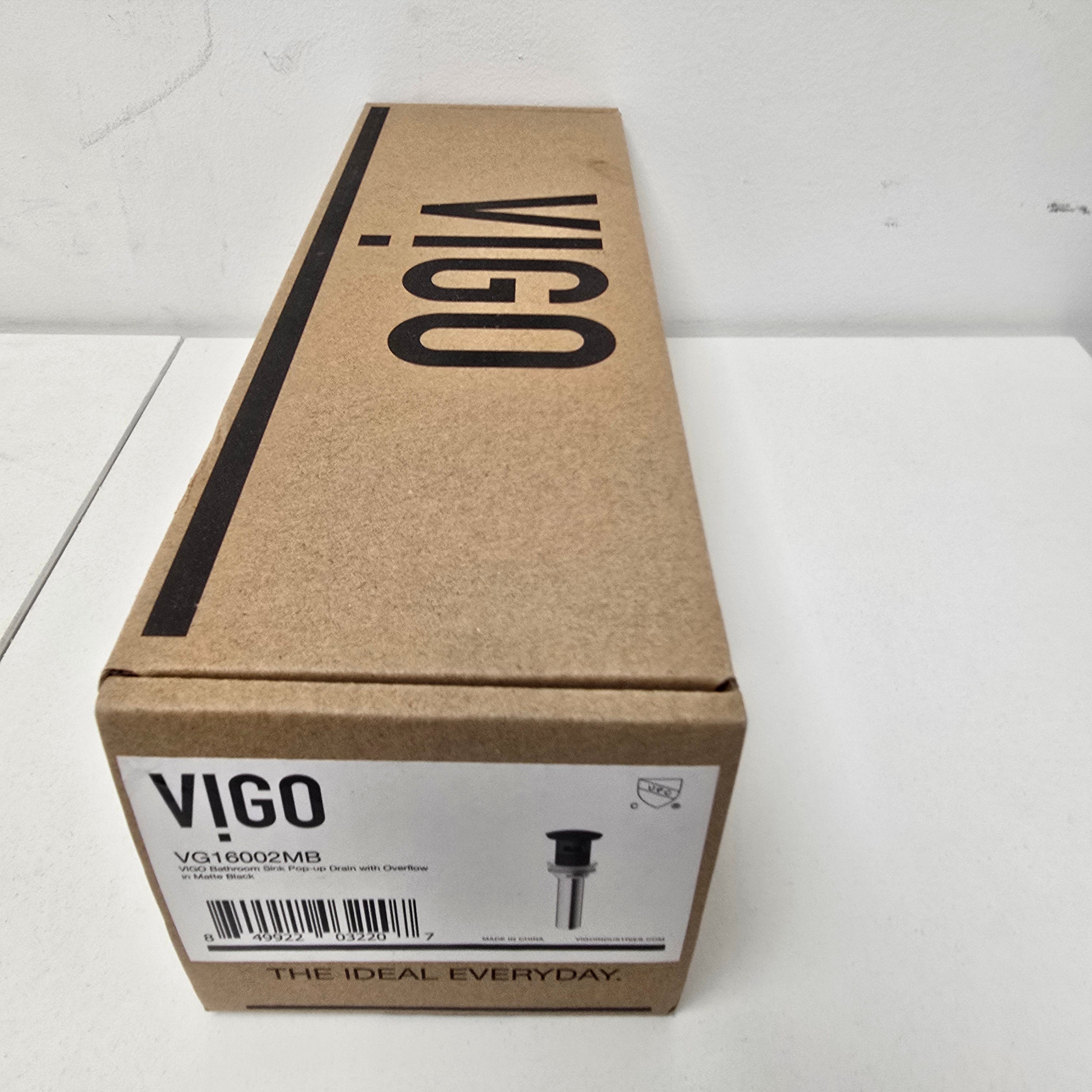 Vigo Bathroom Sink Pop Up Drain With Overflow (VG16002MB)