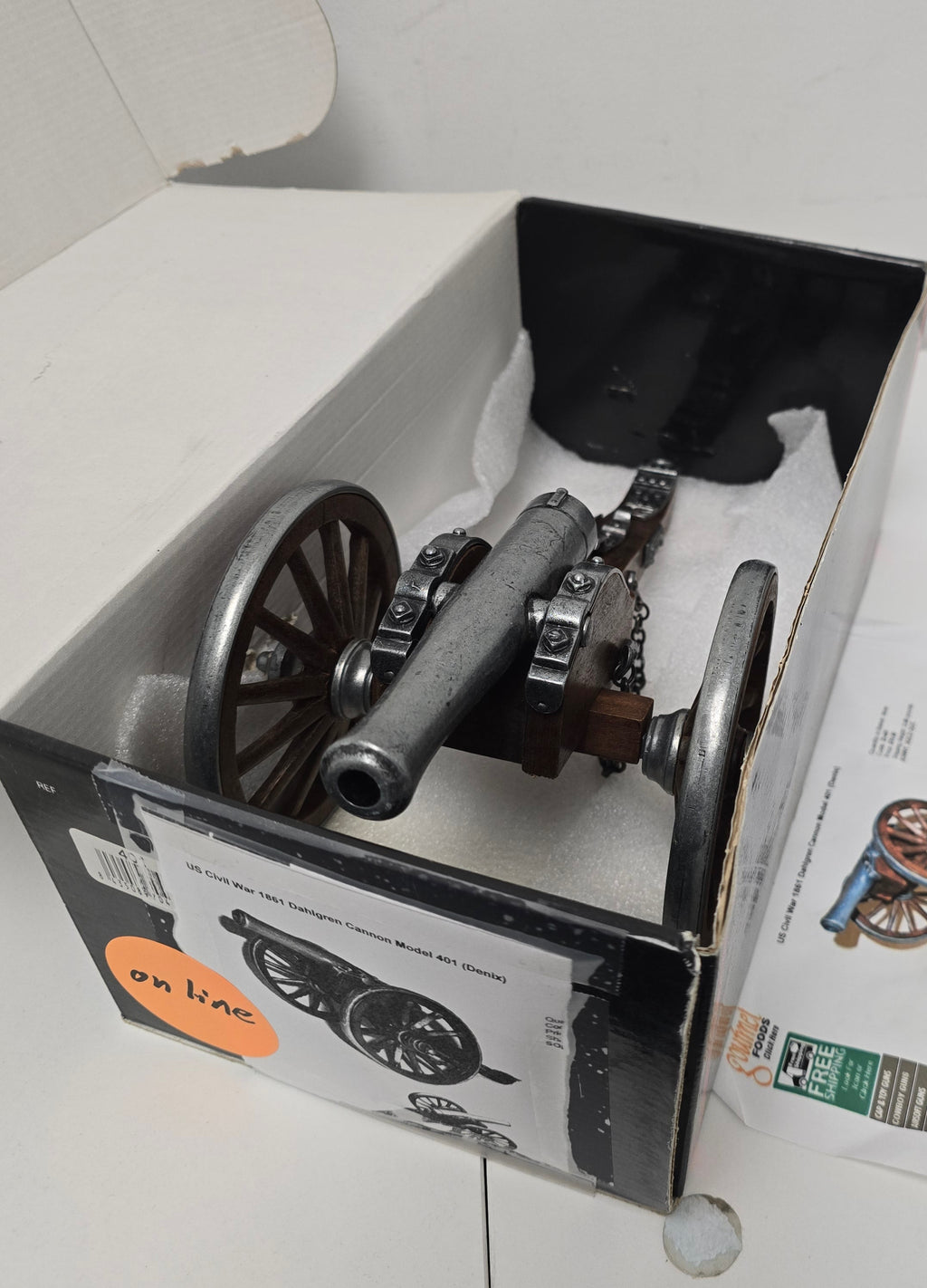 1861 CIVIL WAR 12 Pounder Replica CANNON by DENIX # 401 needs weight and dimensions