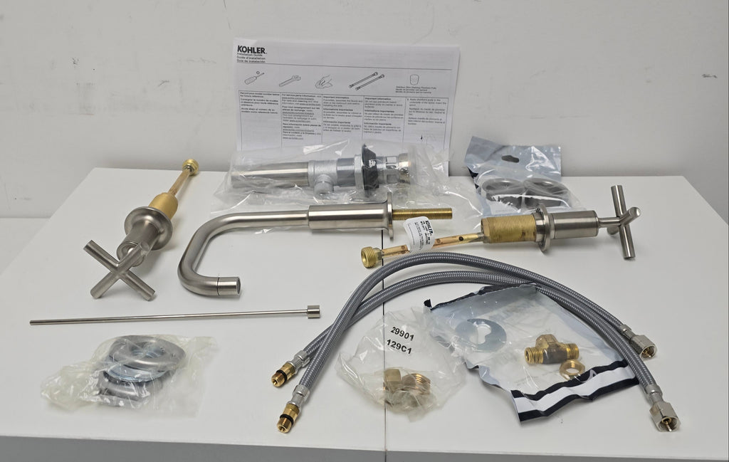 Kohler Purist Widespread bathroom sink faucet with Lever handles (K-14406-4-BN) needs dimensions