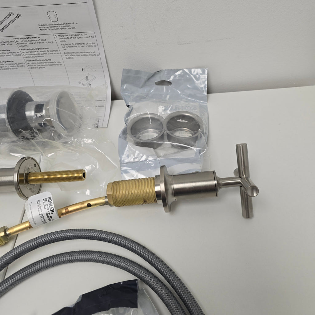 Kohler Purist Widespread bathroom sink faucet with Lever handles (K-14406-4-BN) needs dimensions