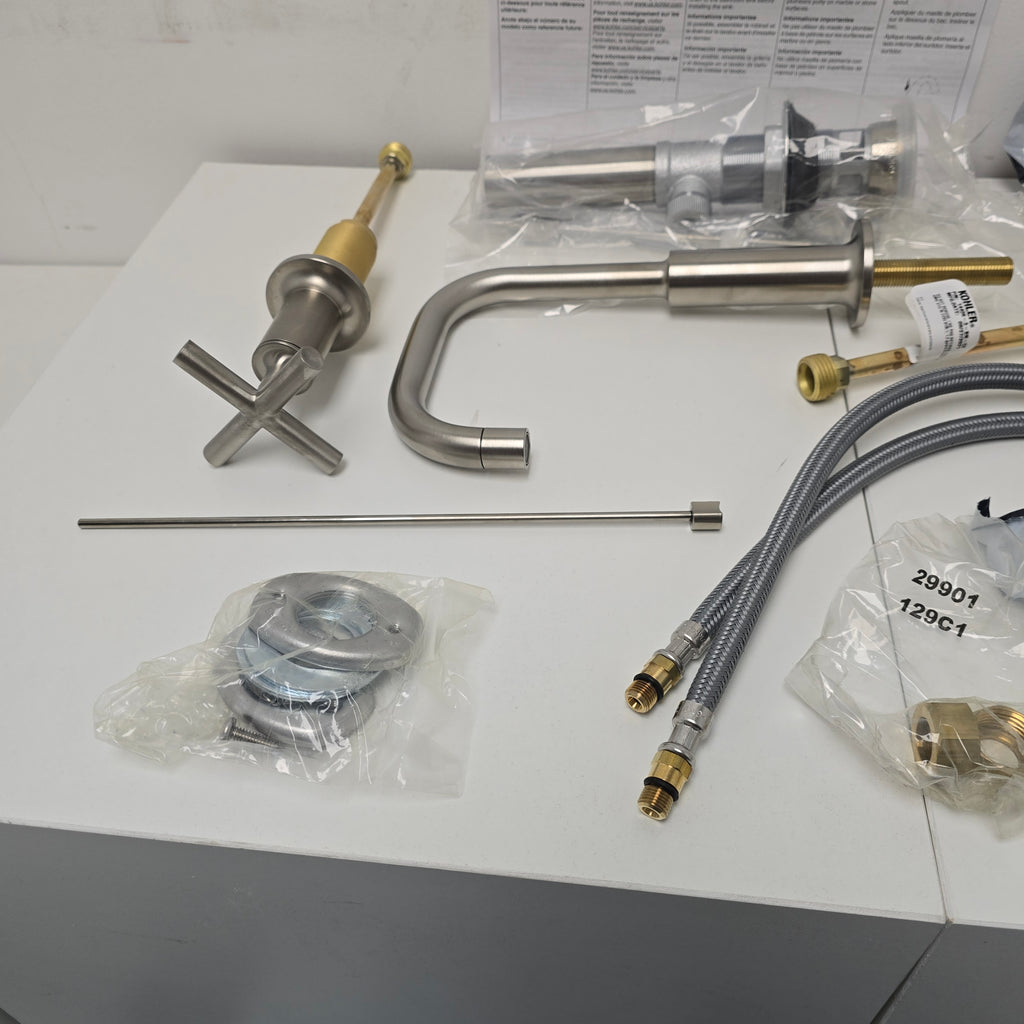 Kohler Purist Widespread bathroom sink faucet with Lever handles (K-14406-4-BN) needs dimensions