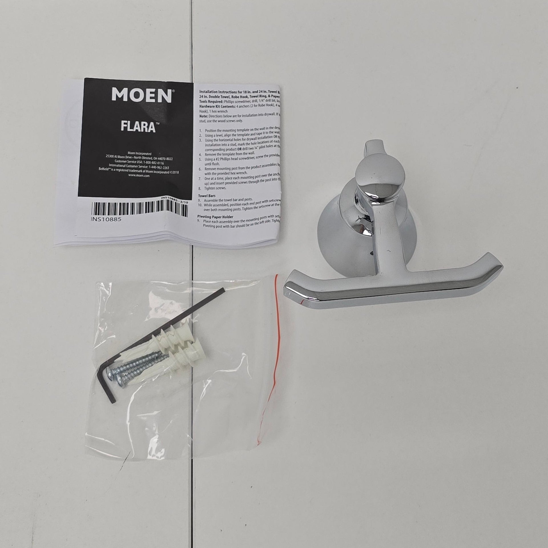 Moen Flara Double Robe Hook YB0303CH