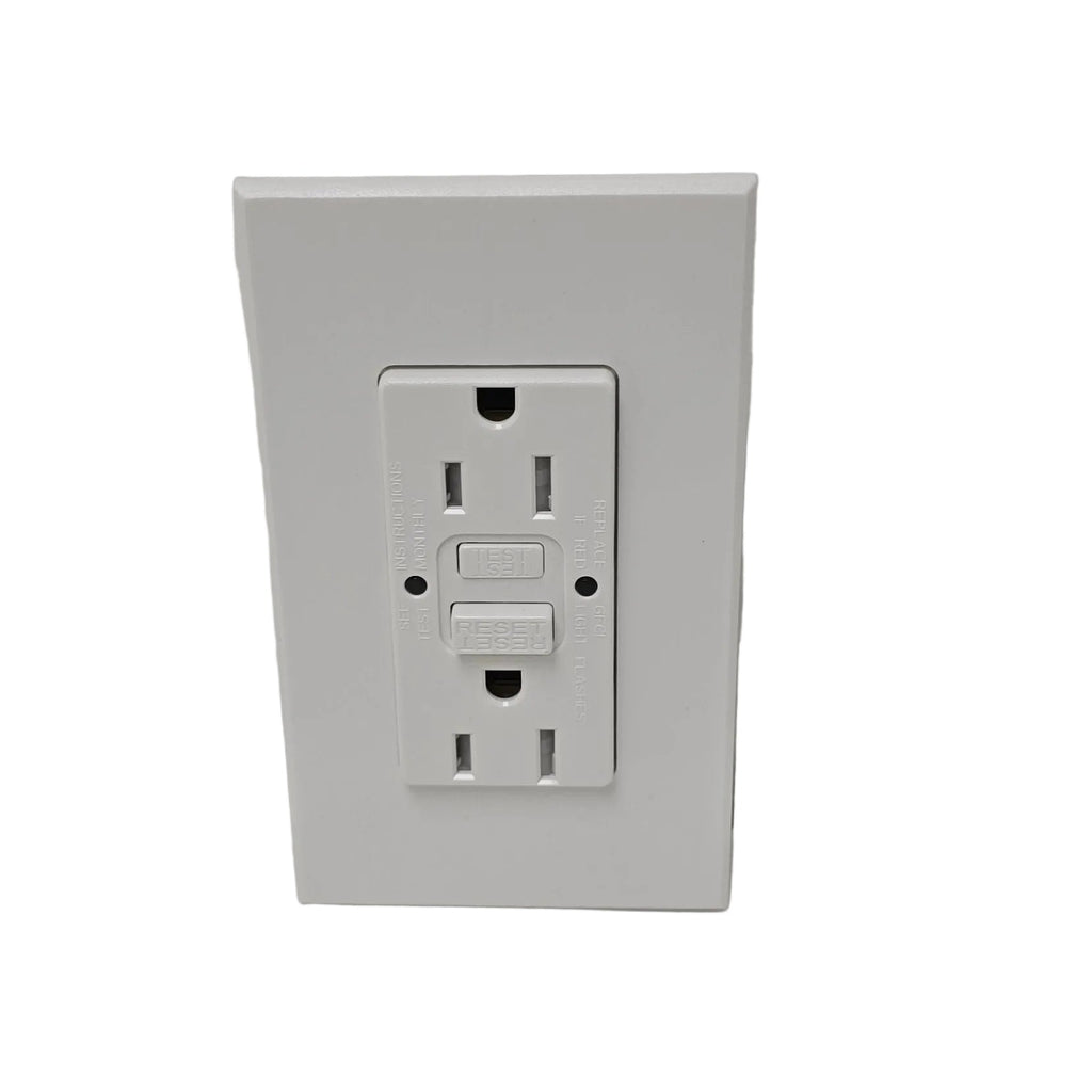 Lutron Nova T Duplex Self-Testing Tamper Resistant GFCI Receptacle (NTR-15-GFST-WH)