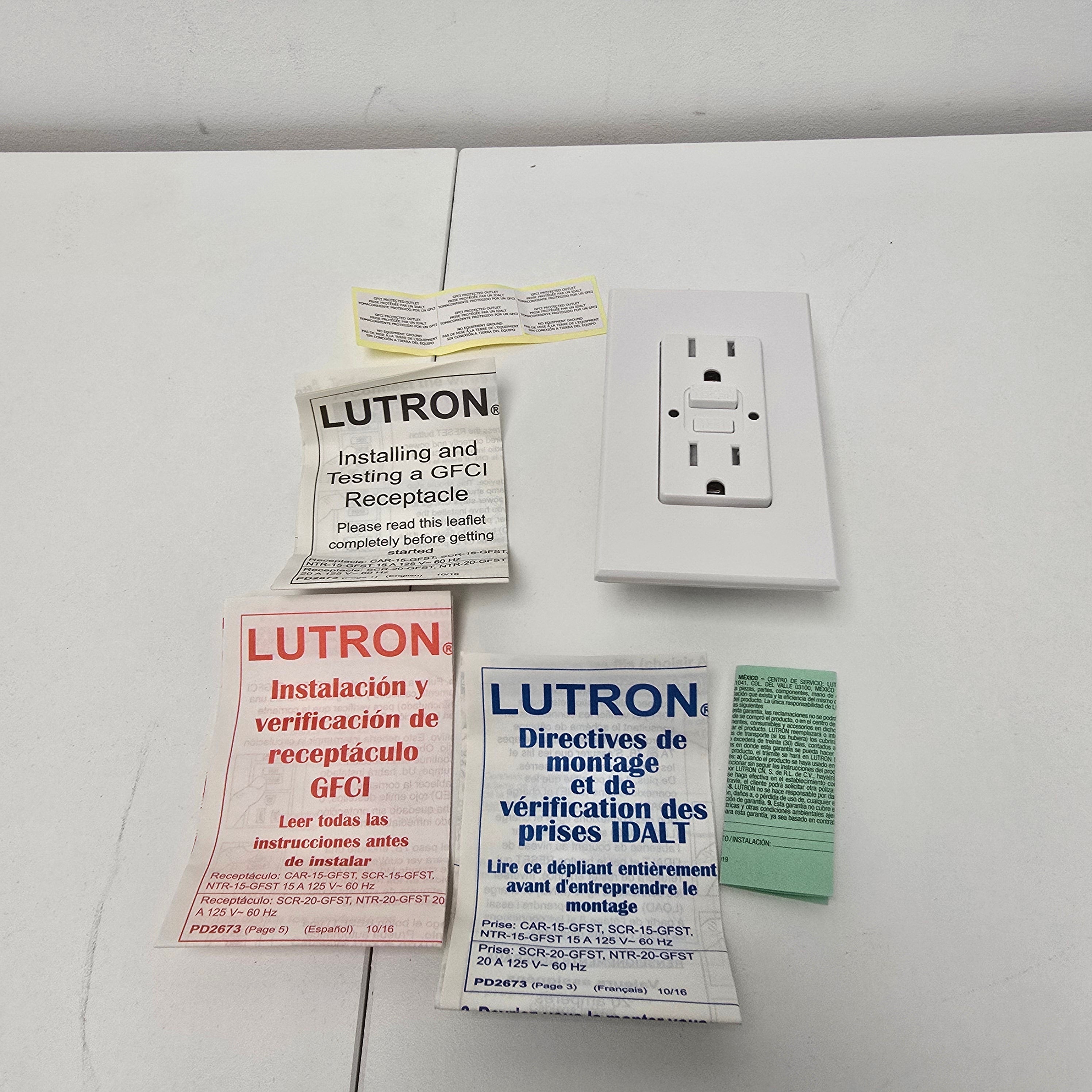 Lutron Nova T Duplex Self-Testing Tamper Resistant GFCI Receptacle (NTR-15-GFST-WH)