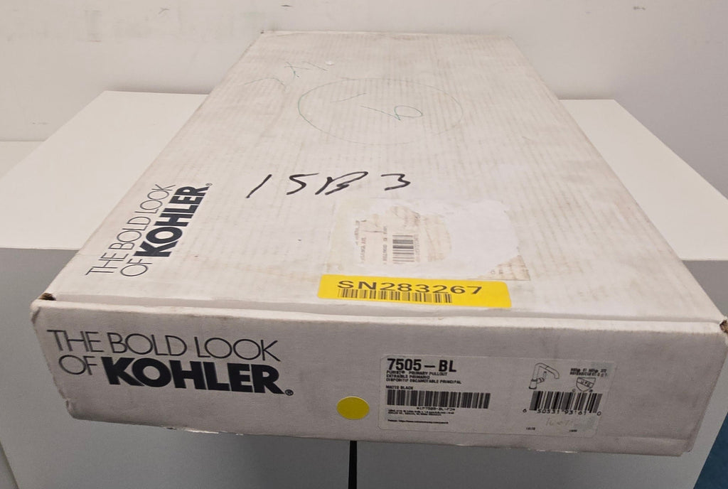 Kohler Purist Pull-out kitchen sink faucet with three-function sprayhead (K-7505-BL)