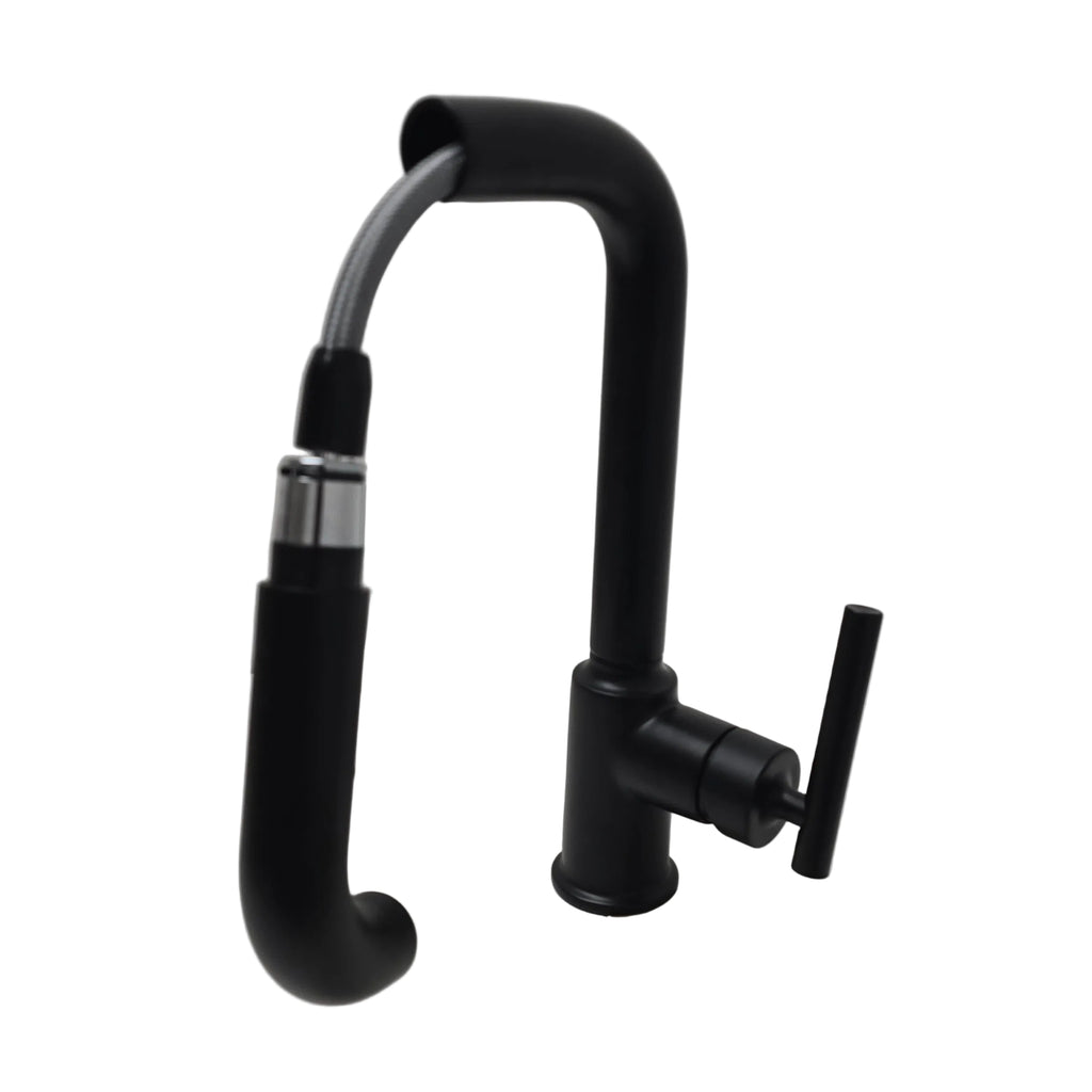 Kohler Purist Pull-out kitchen sink faucet with three-function sprayhead (K-7505-BL)