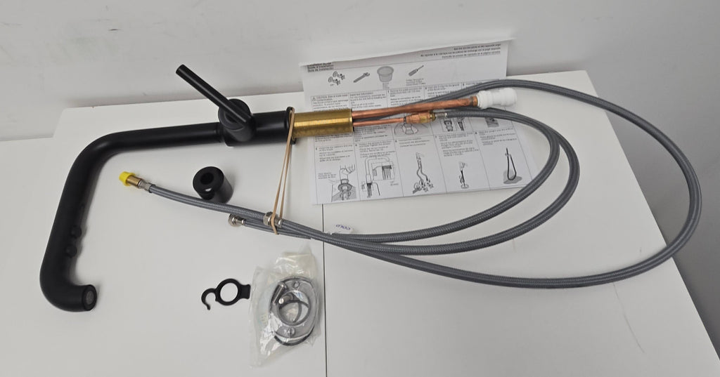 Kohler Purist Pull-out kitchen sink faucet with three-function sprayhead (K-7505-BL)