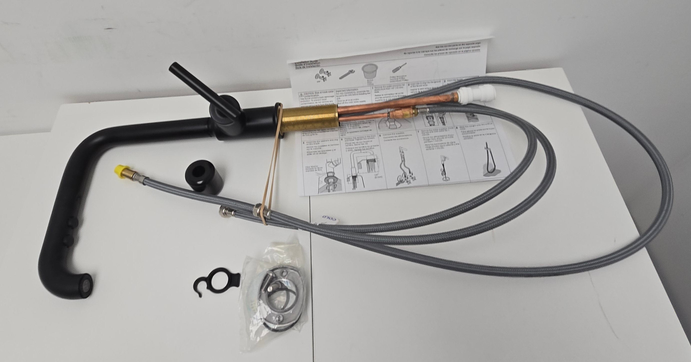 Kohler Purist Pull-out kitchen sink faucet with three-function sprayhead (K-7505-BL)
