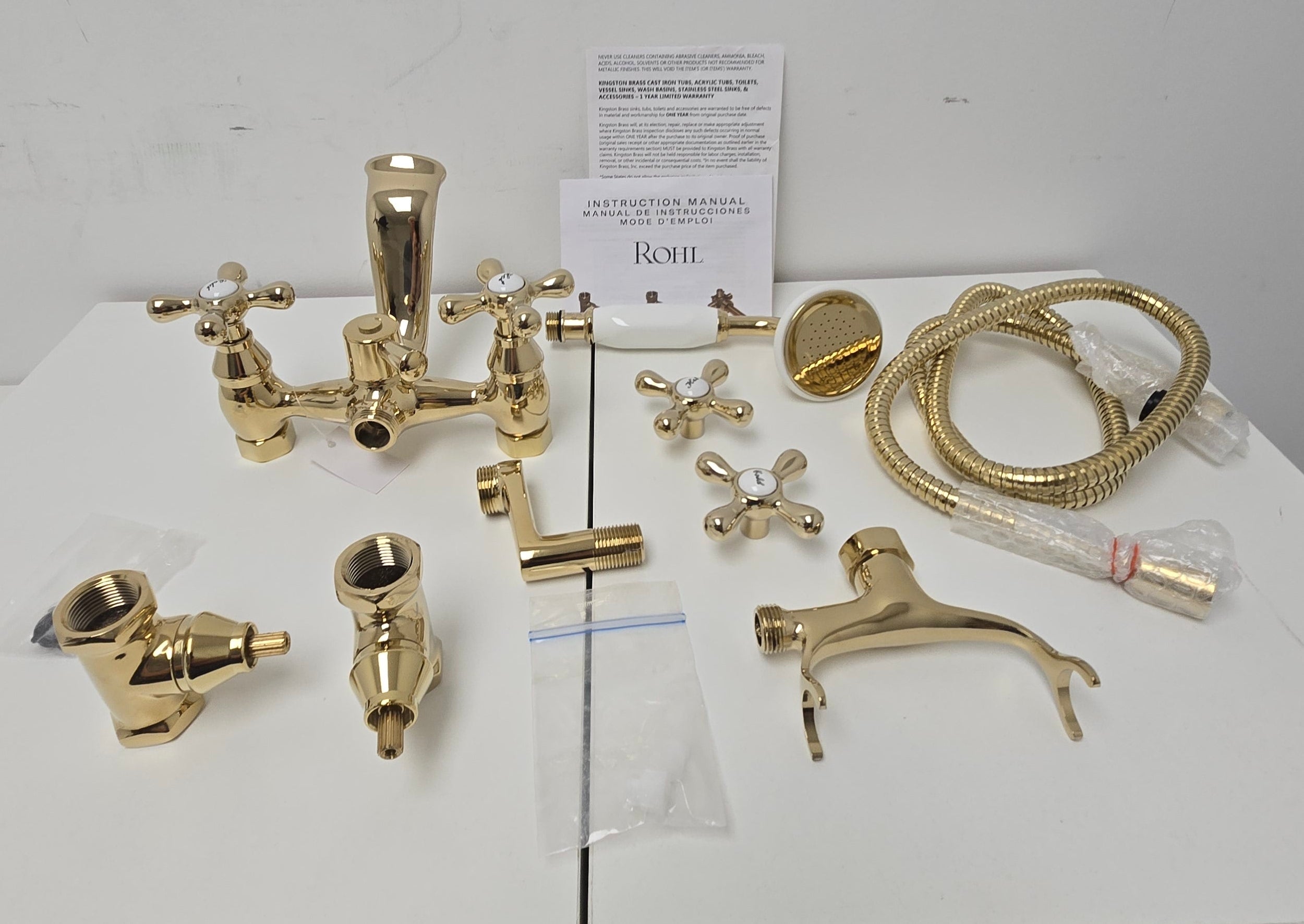 Rohl Kingston Collection Clawfoot Tub Faucet with Hand Shower (KS266PB)