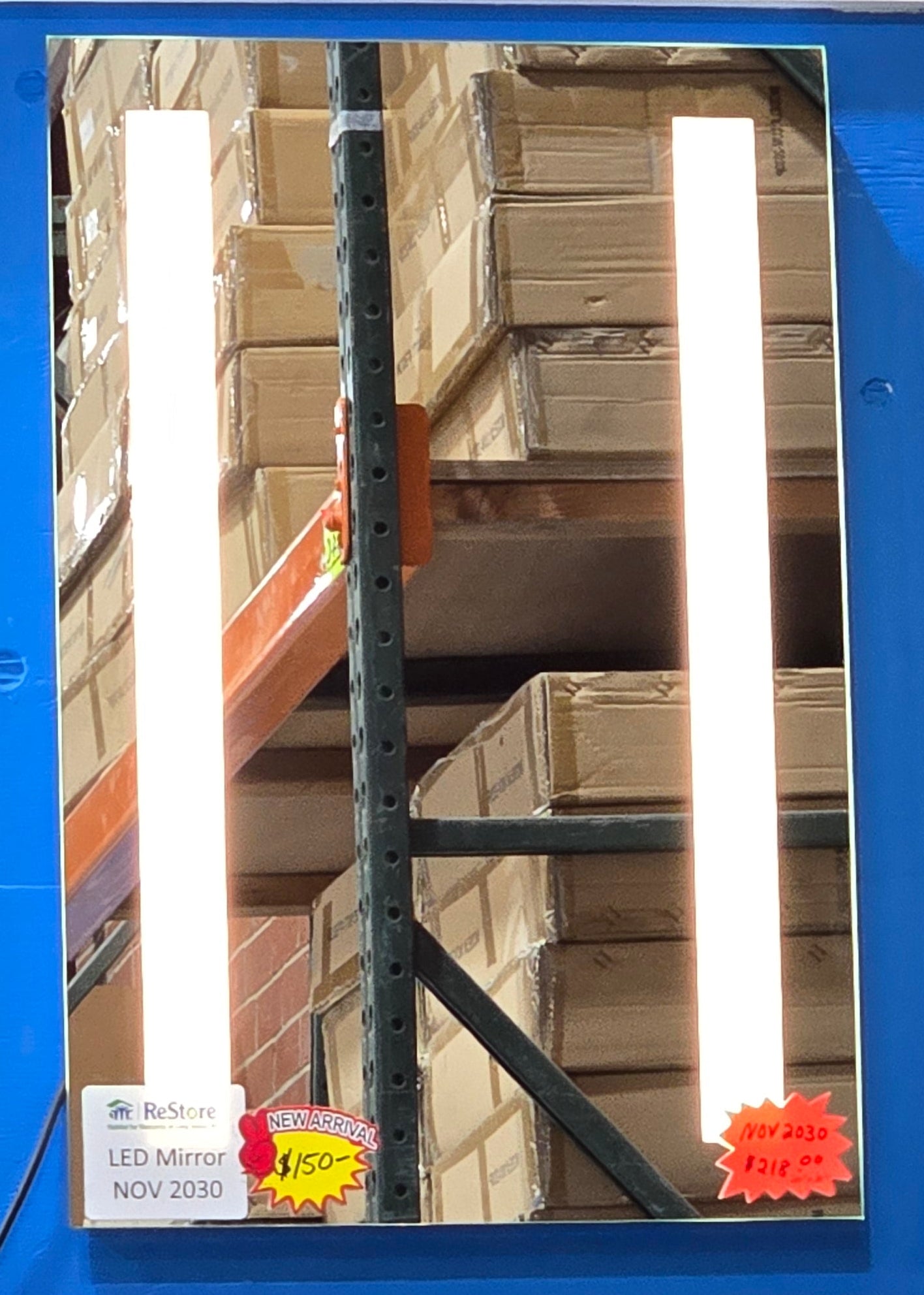 Modern Nova LED Mirror with Frosted Glass Inset