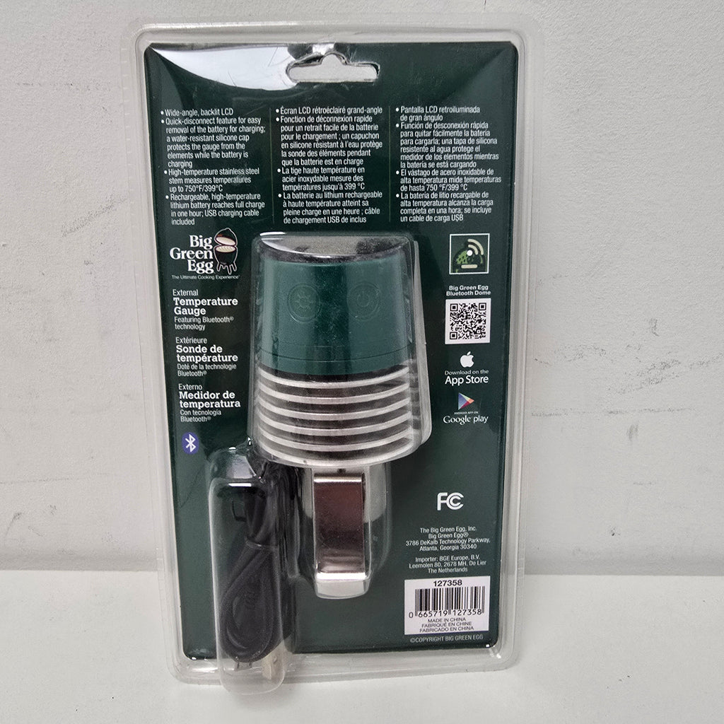 Big Green Egg Bluetooth Dome Thermometer, 32 to 842 deg F, LCD Display (127358)