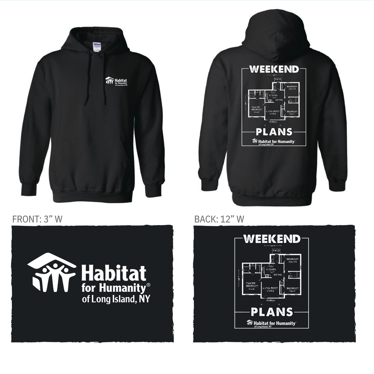 Habitat for Humanity of Long Island Hooded Sweatshirt (Weekend Plans Edition)