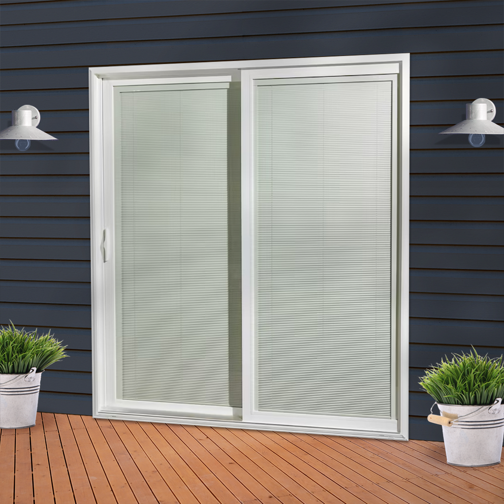 Sliding Glass Door Single Panels - Panel #2R – Sliding Right with Blinds