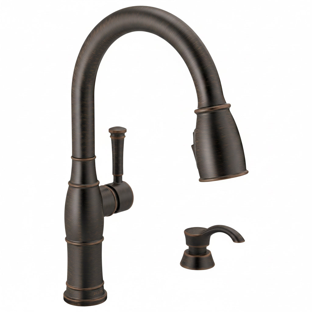 Delta Single-Handle Pull-Down Kitchen Faucet & Soap Dispenser  (19957Z-RBSD-DST)