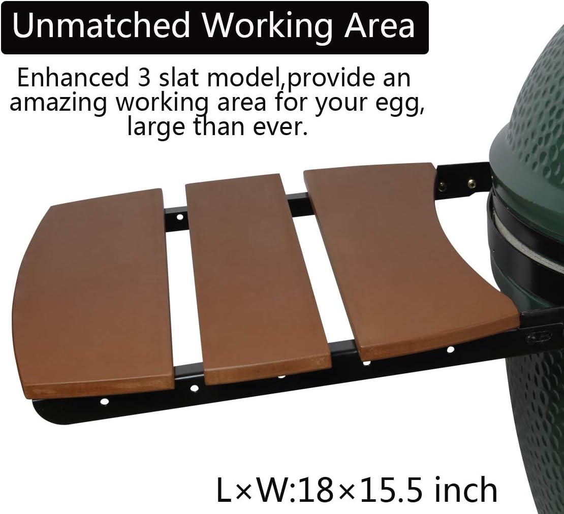 Big Green Egg 115430 3-Slat Side Shelves, Composite, For: Large Eggs