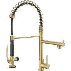 Fapully Commercial Pull-Down Kitchen Faucet - Brushed Gold (XSDD009844)