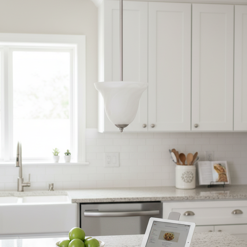 Sunset Lighting Pendant Light with Alabaster Glass (F1050-53)